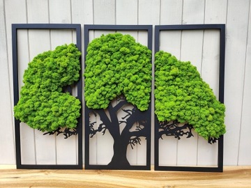 Триптих ДЕРЕВО 105см мох УКРАШЕНИЕ МХОМ семейство мхов
