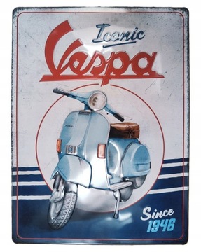 Вывеска VESPA ICONIC SINCE 1946 постер скутер металл 30х40