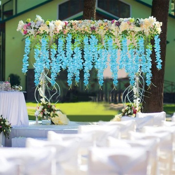 Girlanda Glicynia Pnącze Zwisy Kwiatowe XXL Wisteria różowe 110 cm 12 sztuk