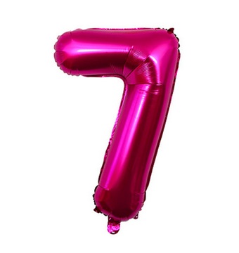 BALON FOLIOWY CYFRA 7 CIEMNY RÓŻOWY DUŻY XXL 100cm