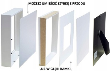 3D фоторамка глубокая 28х28 см квадратная белая