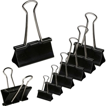 Большие ручки CLIPS селедка OFFICE 51мм 12 шт. Чайка/Квадрат ЧЕРНЫЕ