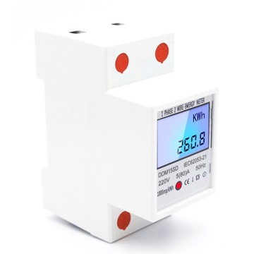 LICZNIK ENERGII 1-FAZOWY PODLICZNIK ENERGII PRĄDU JEDNOFAZOWY 5-80A LCD