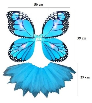 НАРЯД КОСТЮМ БАБОЧКИ С КРЫЛЬЯМИ ФЕИ ПАЧКА LED 3-9л
