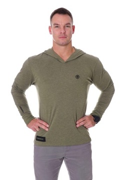 Longsleeve męski z kapturem COMBAT khaki XL