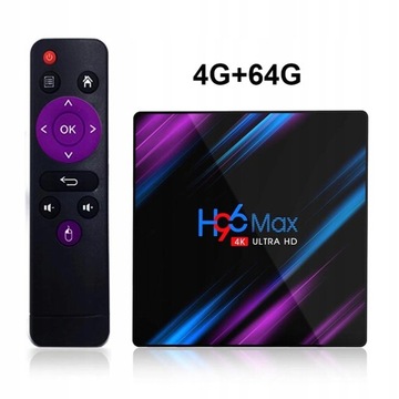 H96 MAX Smart TV Box Podwójny Dekoder Wi-Fi