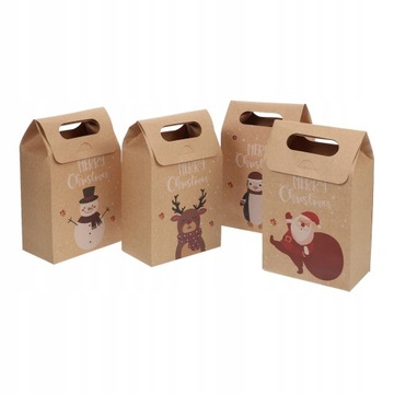 Christmas Favor Bag Kraft Gift Box Paper 24 Pcs
