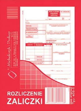 ROZLICZENIE ZALICZKI MICHALCZYK I PROKOP 409-5