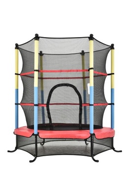 Trampolina z siatką dla dzieci o średnicy 140 cm.