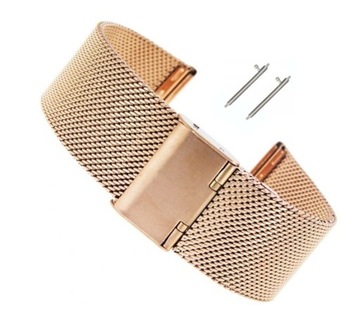 BRANSOLETA STALOWA SMARTWATCH ZEGAREK 20mm ZŁOTO PURE GOLD + TELESKOPY