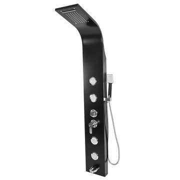 ПАНЕЛЬНЫЙ ДУШ ДЛЯ КАБИНЫ ГИДРОМАССАЖНЫЙ ДОЖДЕВОЙ ДУШ ЧЕРНЫЙ 5 РЕЖИМОВ