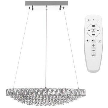 LAMPA KRYSZTAŁOWA OWAL SUFITOWA PLAFON CHROM 60 CM