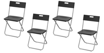 IKEA KRZESŁO ROZKŁADANE CZARNE GUNDE SKŁADANE TURYSTYCZNE KOMPLET 4SZT