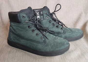 TIMBERLAND Davis Square zielone skórzane zamszowe buty zimowe r. 37