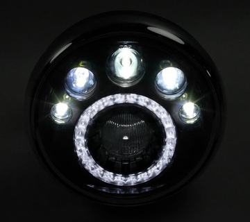 Reflektor LAMPA LED motocykle Chopper Cafe Racer BOBBER SCRAMBLER PRZÓD
