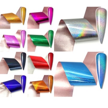10x FOLIA TRANSFEROWA 10cmx4cm ZESTAW KOLORY HOLO