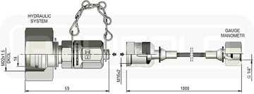 Сервисный кабель 1м М22х1,5 для манометра 1/4