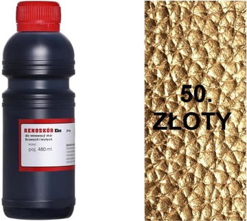 ZŁOTA 50 FARBA RENOSKÓR 450 ml LAKIER DEKORACYJNY DO SKÓRY WILBRA HQ G12-85