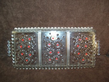 ВИНТАЖНЫЙ СТЕКЛЯННЫЙ ПОДДОН - ТОЛСТОЕ СТЕКЛО