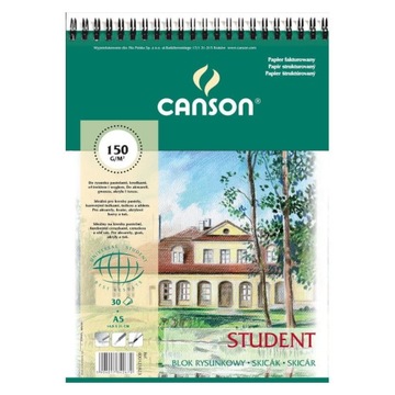 Blok rysunkowy Canson Student spirala A5/30/150g