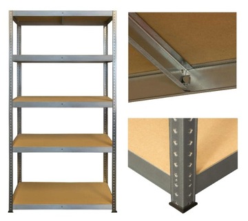 REGAŁ metalowy magazynowy 180x80x40 200kg x5 półek