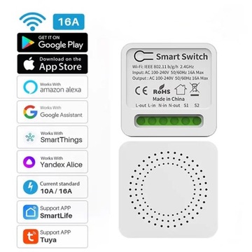 Sterownik Wifi Tuya Smart Dopuszkowy 230V Sterowanie Oświetleniem