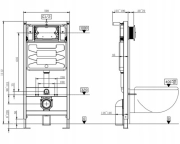 MEXEN FENIX 3in1 UNDER-TRAIL WC CELLULAR SLIM 8 см