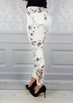 #DAMSKIE SPODNIE MODELUJĄCE Kwiaty MODELUJĄCE