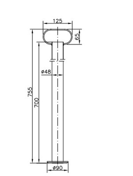ФИКСИРОВАННАЯ ОПОРА ПРИЦЕПА 300 КГ 70 СМ С ЗАЖИМОМ