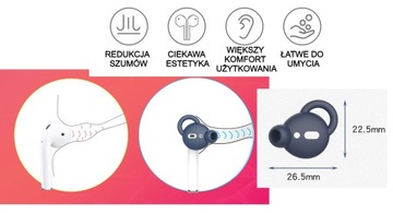 NAKŁADKI GUMKI REDUKCJA SZUMÓW APPLE AIRPODS 1/2