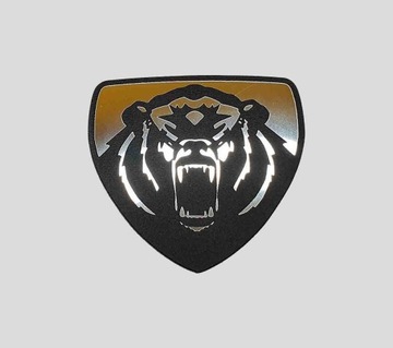 YAMAHA GRIZZLY emblemat 45 x 40 mm * SREBRNA CHROM
