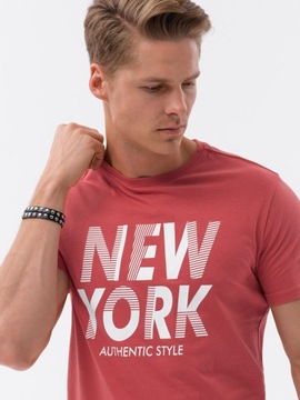 Koszulka T-shirt męski bawełna czerw V4 S1734 XXL
