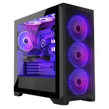 Herní počítačová skříň Volcano Expanse S Argb MIDI Tower černá Atx