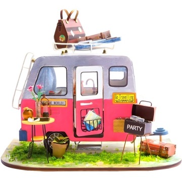 ROBOTIME Składany Drewniany Model Puzzle 3D Camper