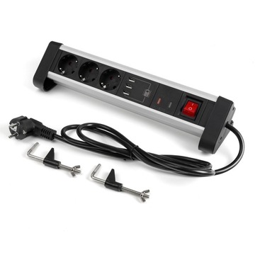 Настольный удлинитель 3x USB 3x 230 В
