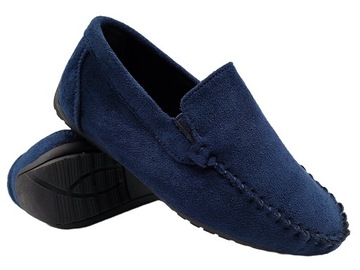 MOKASYNY CHŁOPIĘCE Półbuty wsuwane eleganckie Buty Komunijne granatowe 27