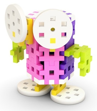 ВАФЕЛЬНЫЕ БЛОКИ MELI CONSTRUCTOR PINK 100 + ЛАСТИК