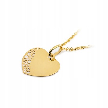 ЗОЛОТОЙ КУЛОН СЕРДЦЕ СЕРДЦЕ пр 585 14к ГРАВИРОВКА