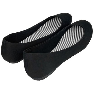 Baleriny damskie Cozy niskie wsuwane buty lekkie na lato czarne 39
