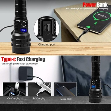 МОЩНЫЙ СВЕТОДИОДНЫЙ ТАКТИЧЕСКИЙ USB-ФОНАРИК ОЧЕНЬ ПРОФЕССИОНАЛЬНЫЙ ЗУМ ВОЕННАЯ БАТАРЕЯ + ЧЕХОЛ