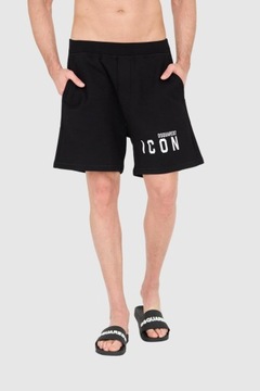 DSQUARED2 Czarne szorty męskie z logo ICON XL