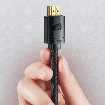 BASEUS MOCNY KABEL PRZEWÓD HDMI 2.1 8K 60HZ UHD 4K 120 HZ 3D HDR 48 GBPS 1M
