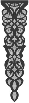 Firanka wąski panel żakard szary gotowy ażur dekor 30x110cm G692