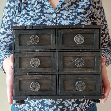 Шкатулка для драгоценностей с выдвижными ящиками, органайзер для деревянных коробок