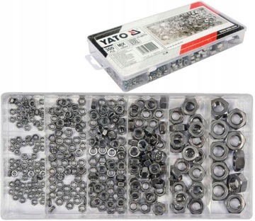 ГАЙКИ YATO МЕТРИЧЕСКИЕ НЕРЖАВЕЮЩИЕ 300 ШТ M3-M10