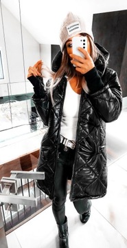 Женская куртка стеганое плащ длинный асимметричный 40