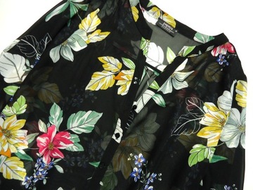 PAPAYA bluzka damska koszulowa mgiełka kwiaty NEW 46