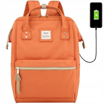 Damski plecak szkolny Himawari 9001 USB pomarańcz