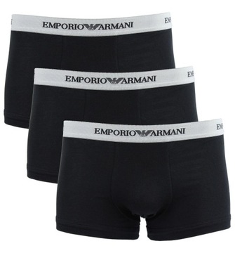 Emporio Armani czarne bokserki majtki męskie 3-pack 111357-CC717-00120 M