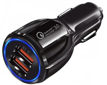 БЫСТРОЕ АВТОМОБИЛЬНОЕ ЗАРЯДНОЕ УСТРОЙСТВО QUALCOMM QC 3.0 3.1A для iPhone SAMSUNG XIAOMI